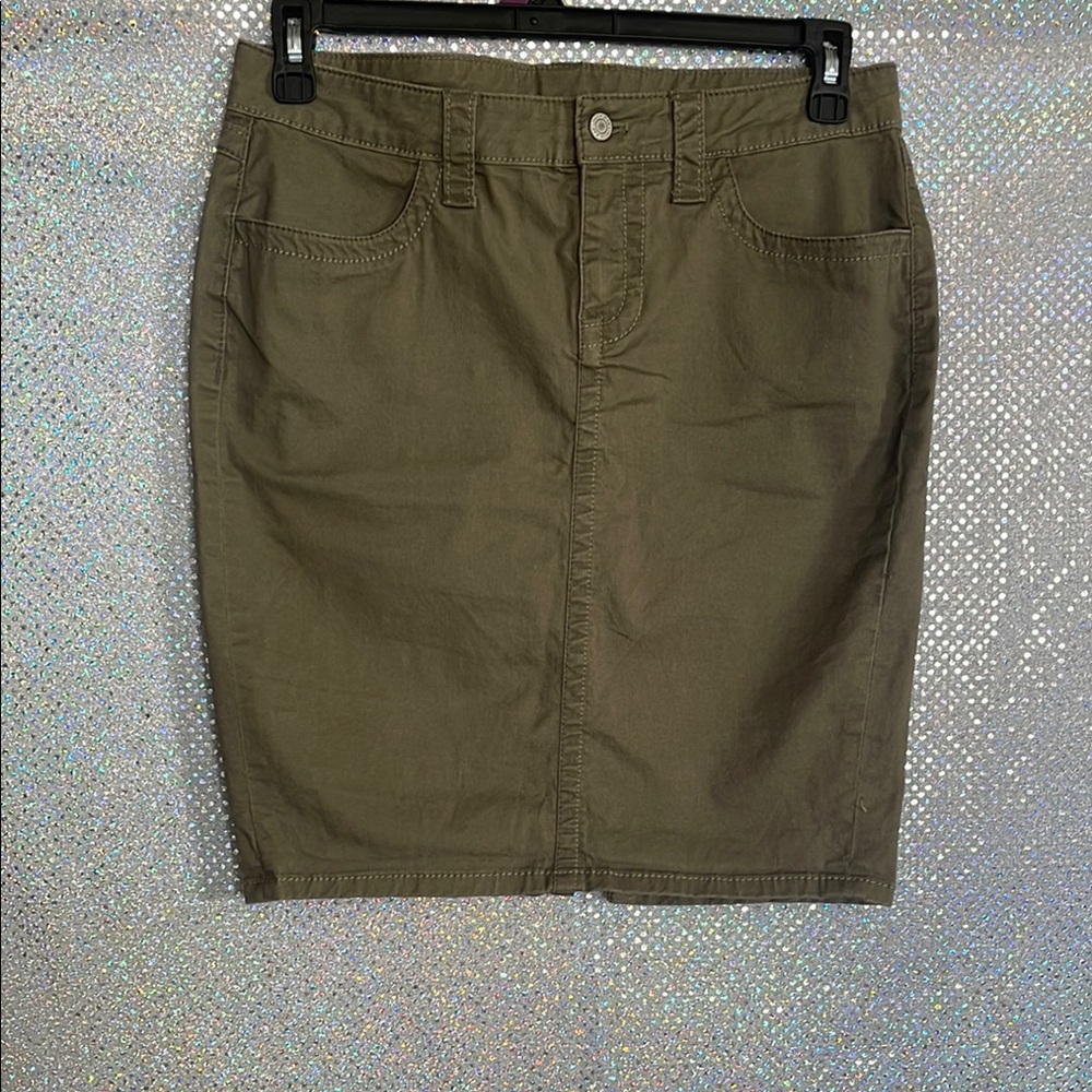 LONDONJEAN Green Pencil Skirt Knee-Length Casual